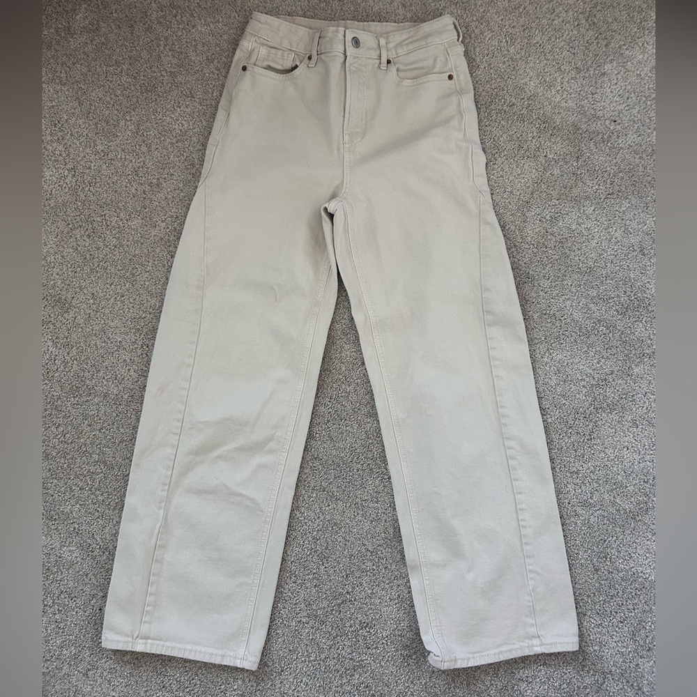 Old Navy Wide Leg Cream Jeans